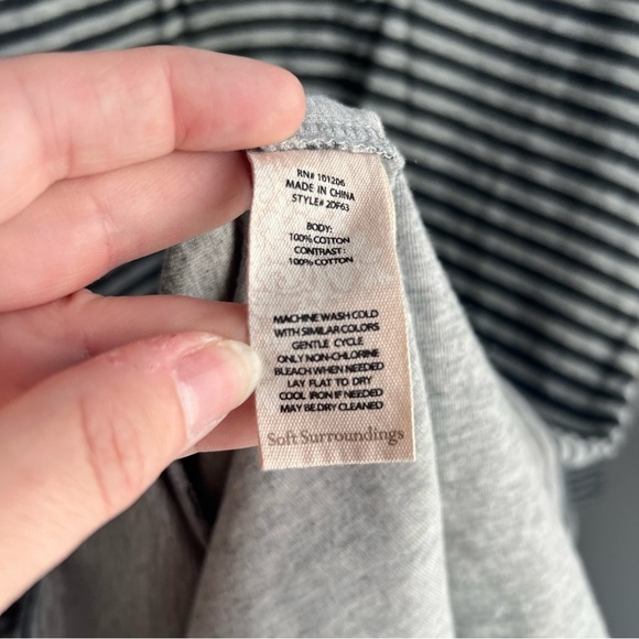 Soft Surroundings Chill Time Striped Grey Sweater Dress Size Medium - Picture 4 of 10